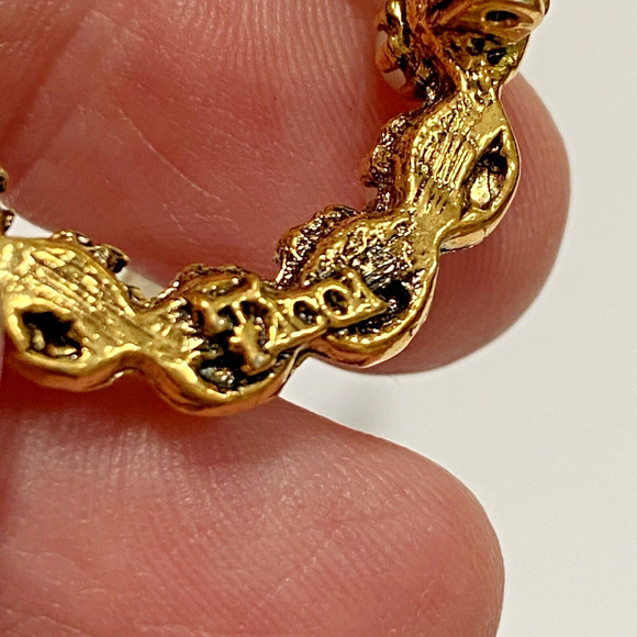 Vintage Tacoa Brooch Wreath Pin Goldtone Circle Pearl Beads Classic Mid Century - Picture 3 of 6